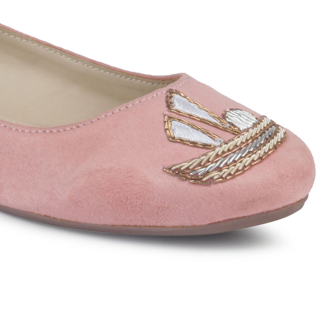 Pink Boat Island Suede Ballerinas