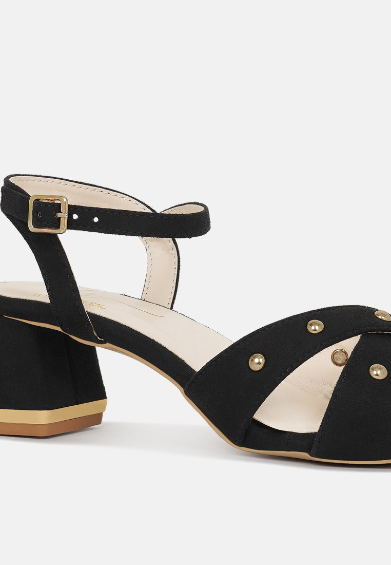 open-toe studded ankle strap sandals#color_black