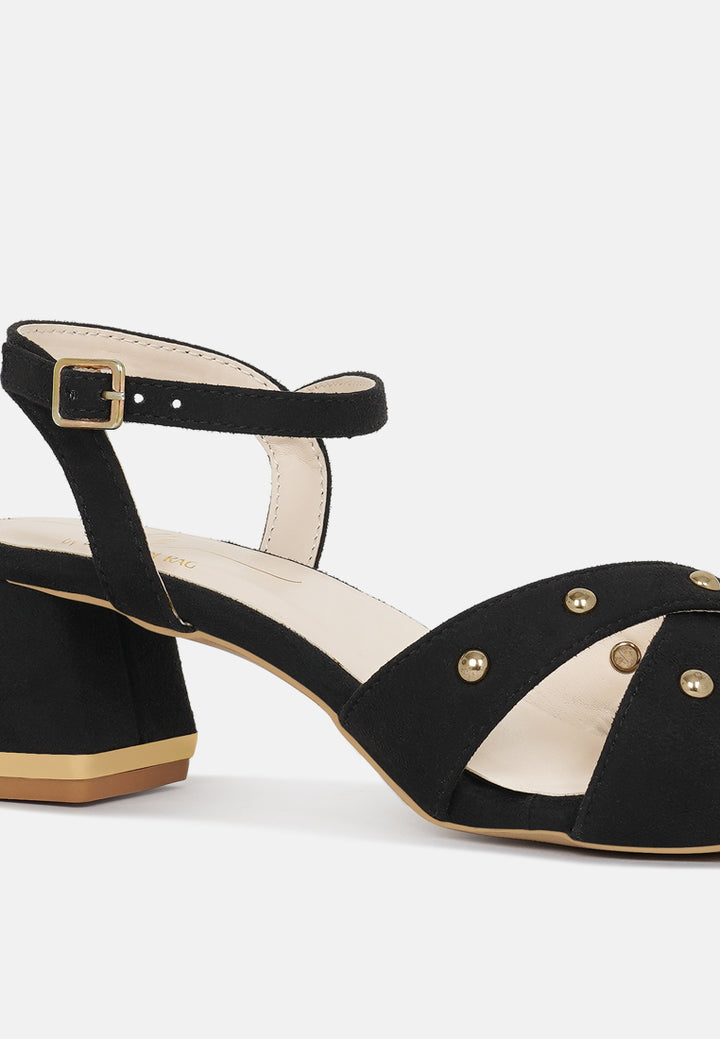 open-toe studded ankle strap sandals#color_black