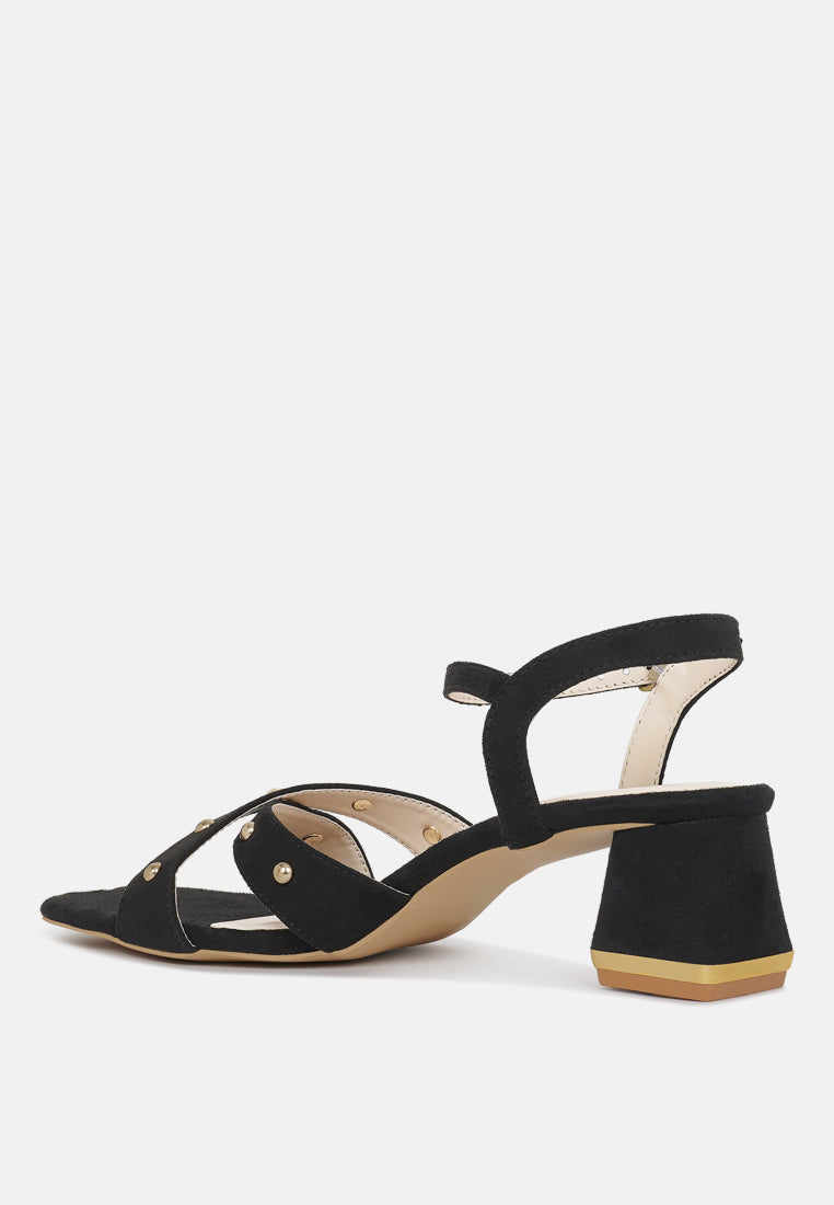 open-toe studded ankle strap sandals#color_black