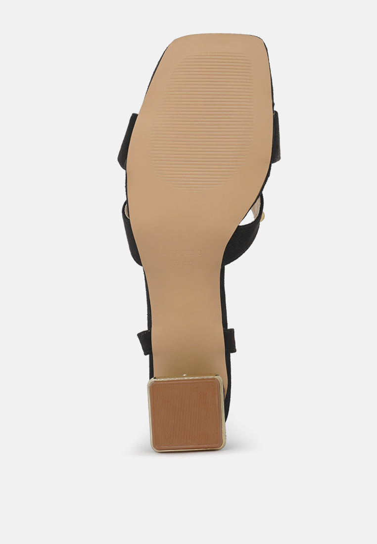 women open-toe studded ankle strap sandals#color_black