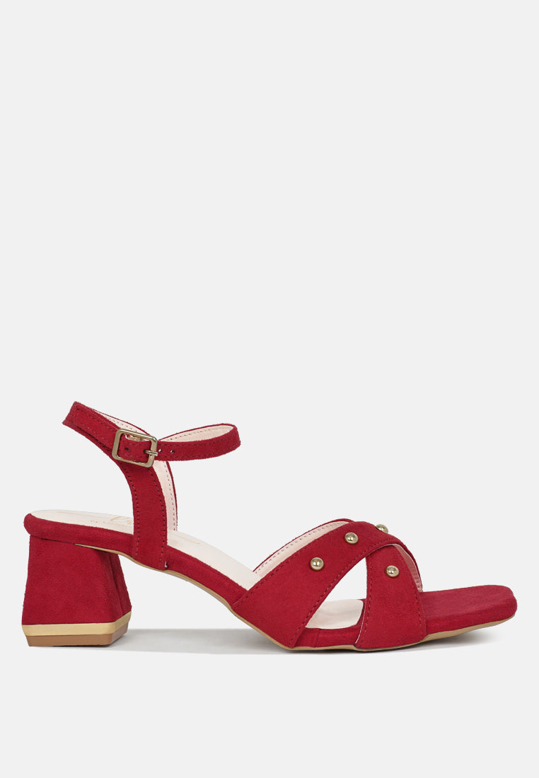 open-toe studded ankle strap sandals#color_red