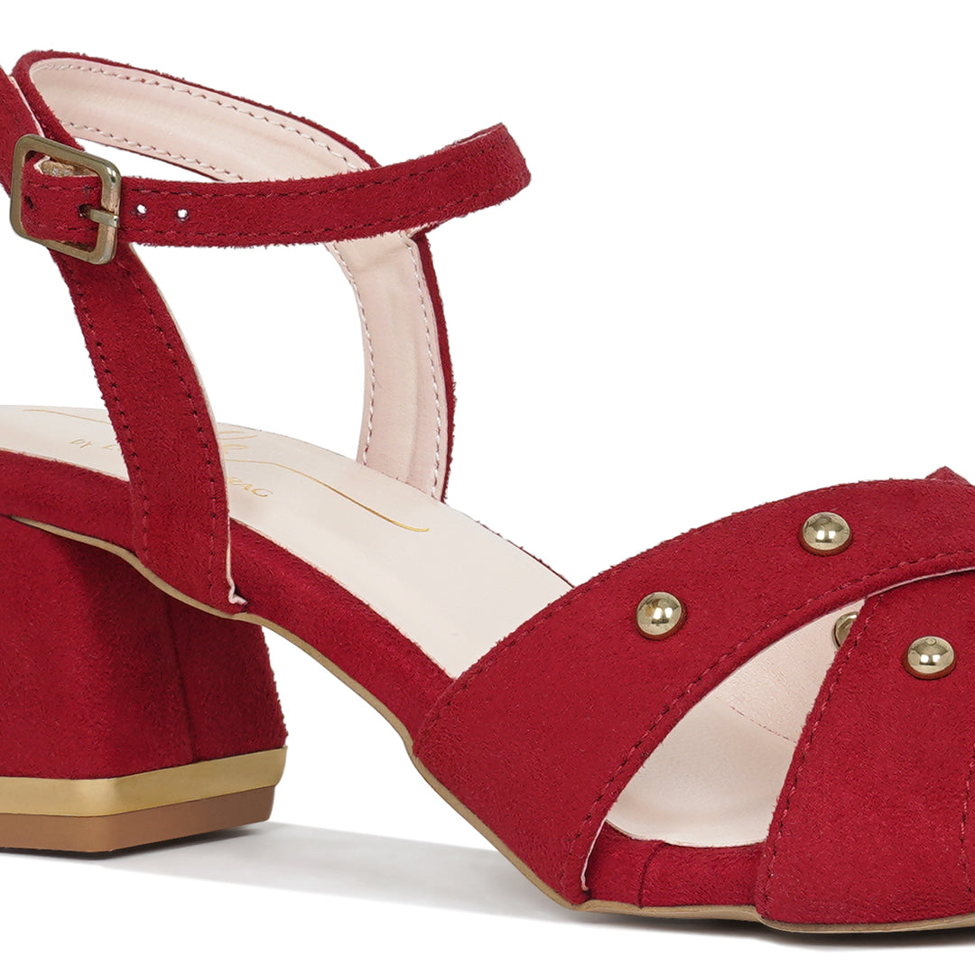 open-toe studded ankle strap sandals#color_red