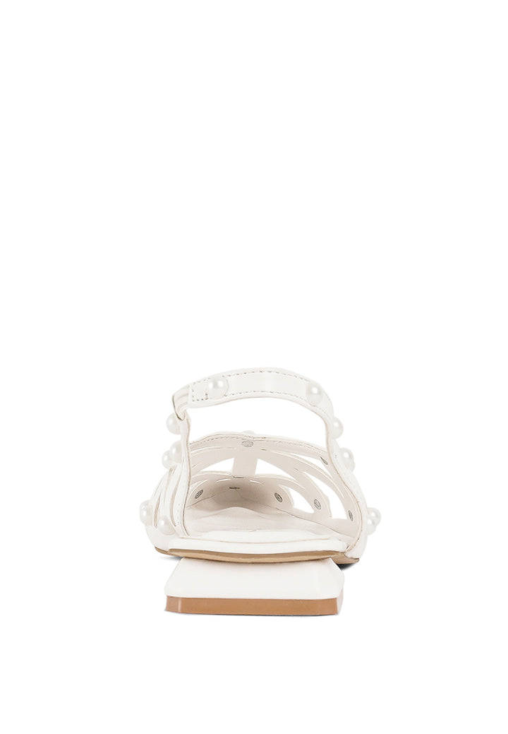 Women Pearl Embellished Slingback Sandals