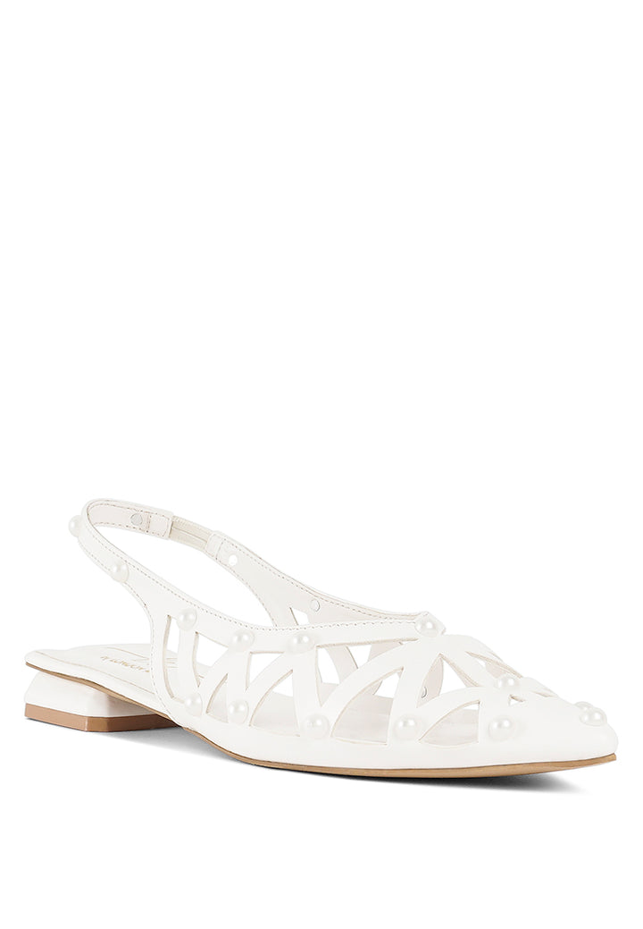 Women Pearl Embellished Slingback Sandals