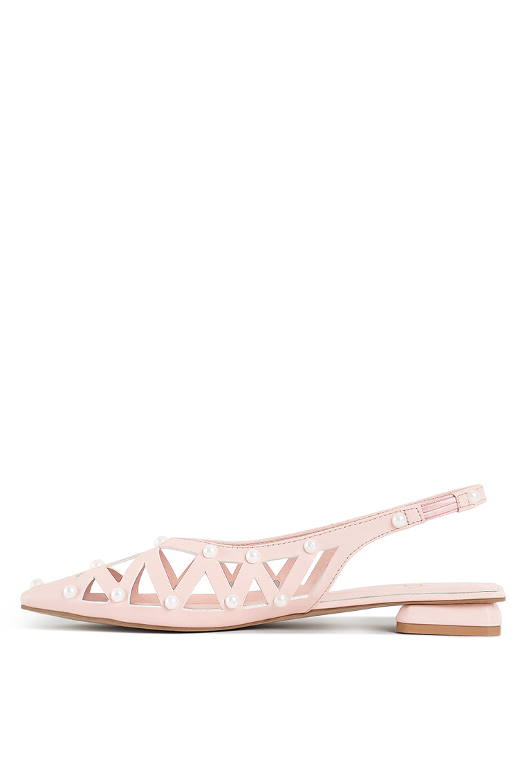 Women Pearl Embellished Slingback Sandals