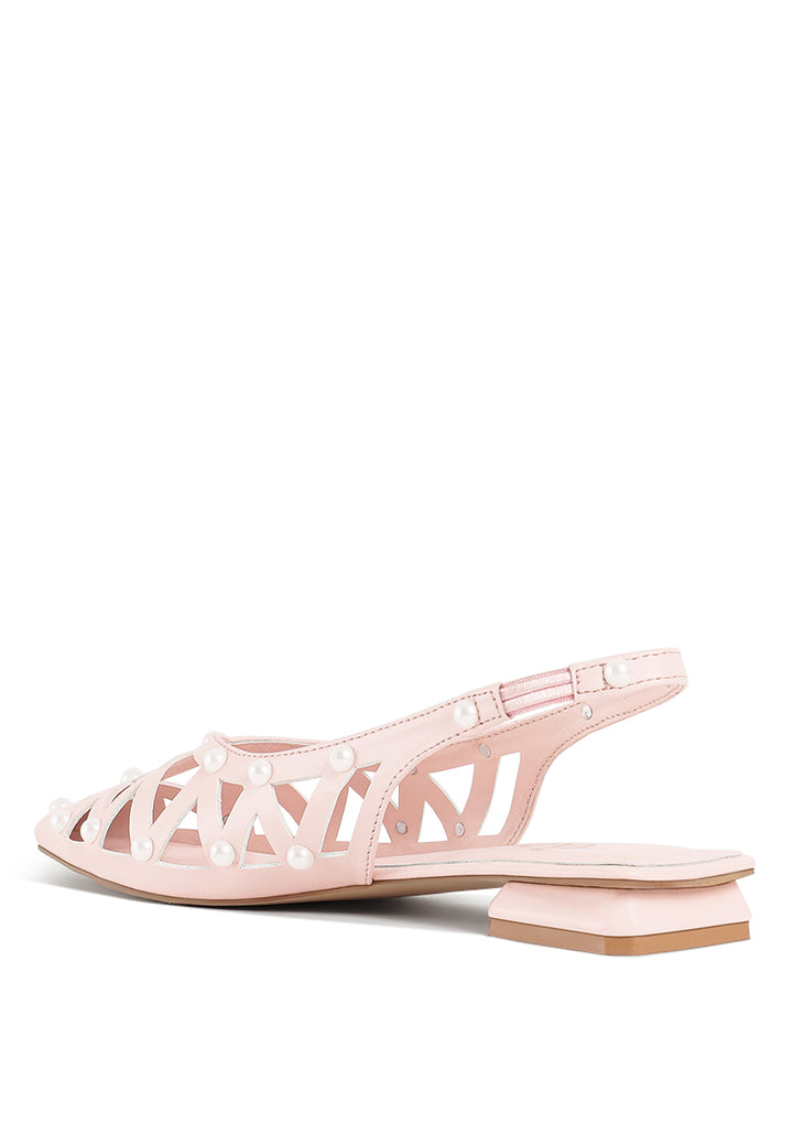 Women Pearl Embellished Slingback Sandals