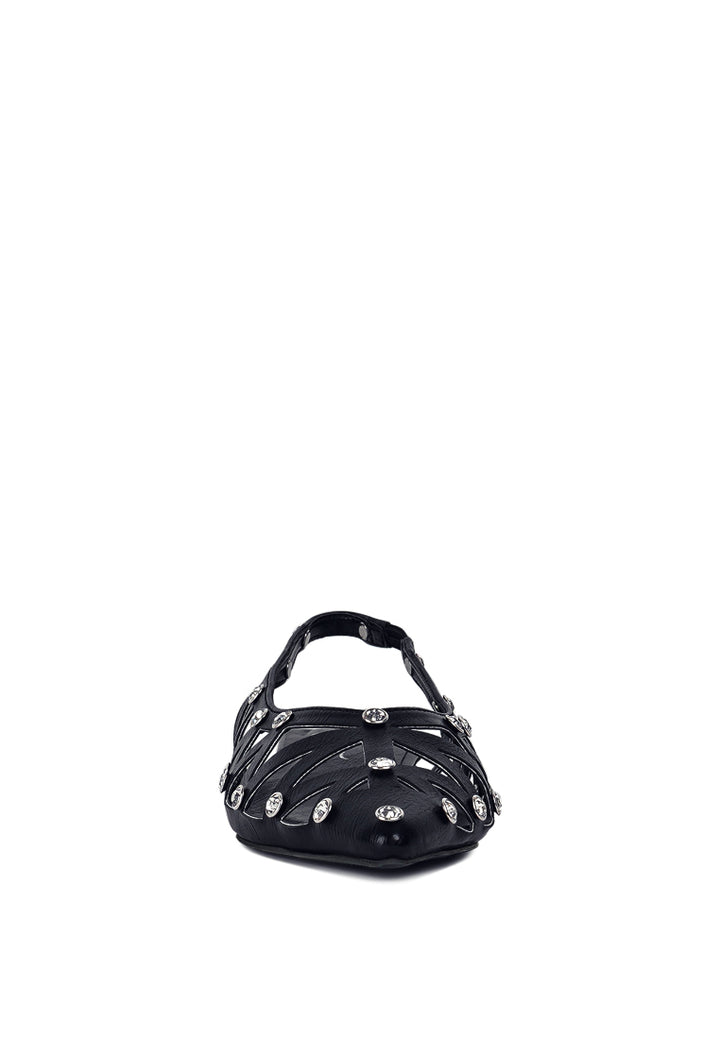 women diamante embellished slingback sandals#color_silver 