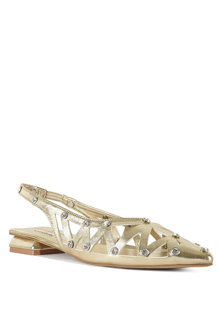Women Diamante Embellished Slingback Sandals