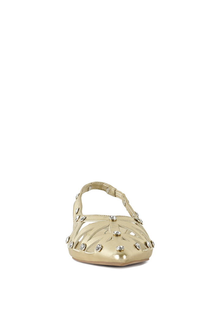 Women Diamante Embellished Slingback Sandals