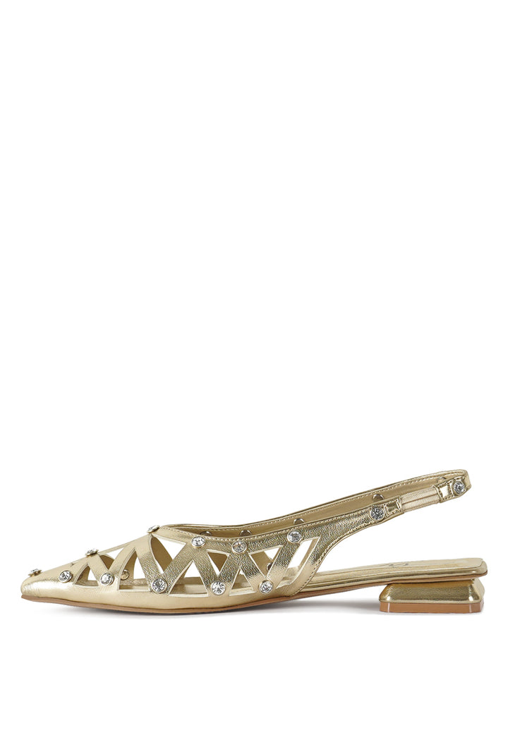 Women Diamante Embellished Slingback Sandals