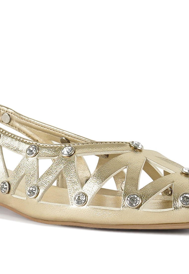 Women Diamante Embellished Slingback Sandals