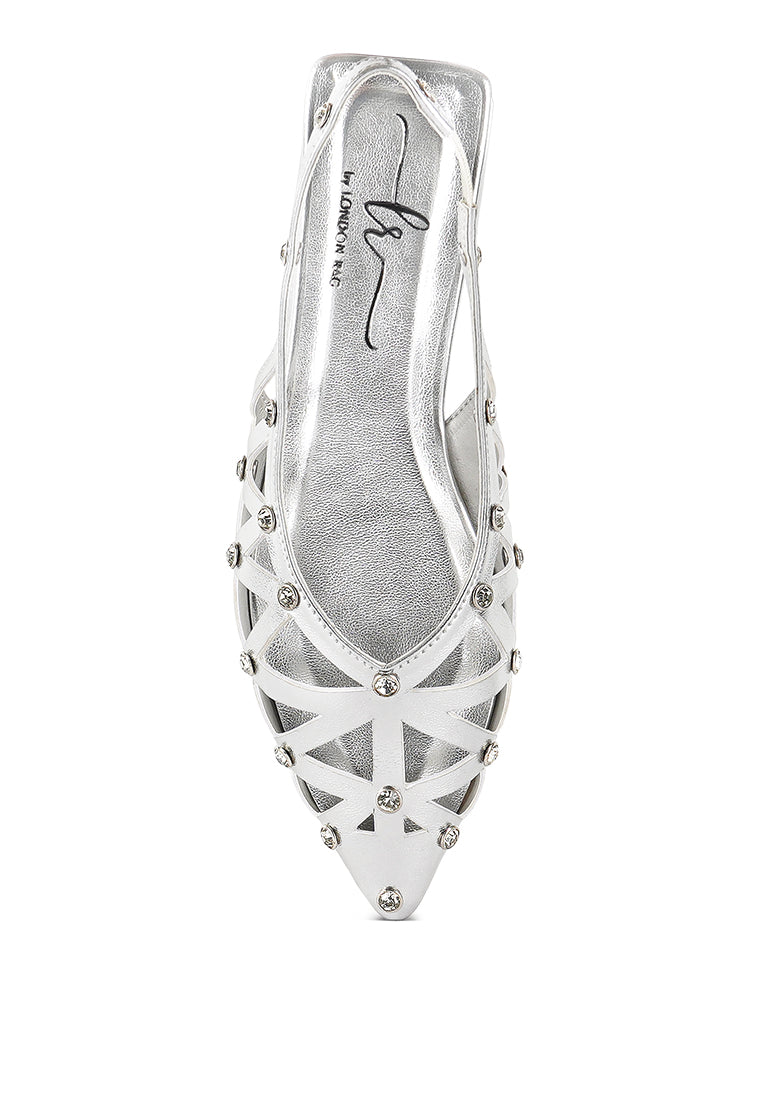 women diamante embellished slingback sandals#color_gold