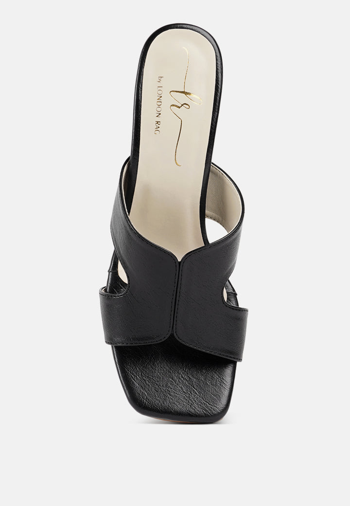 women square toe block heels#color_black