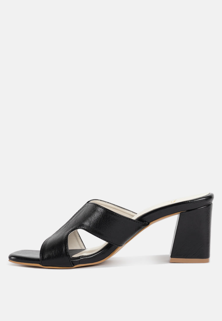 women square toe block heels#color_black