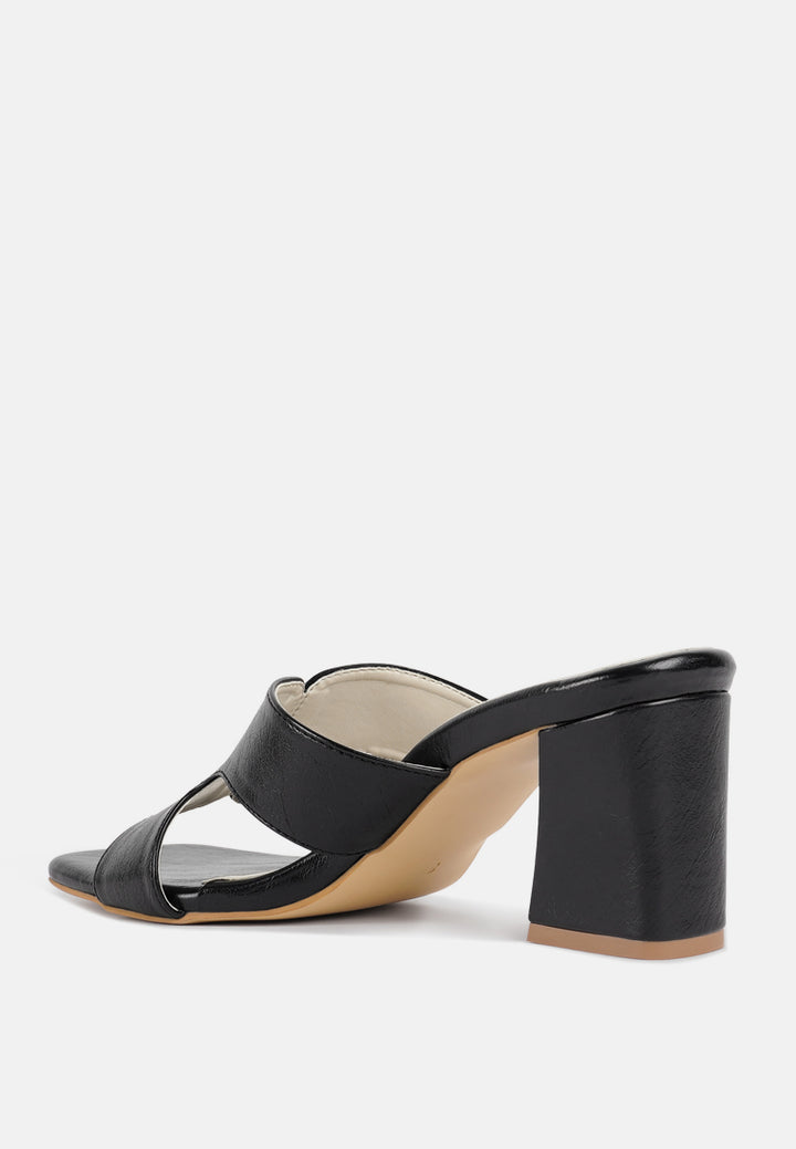 women square toe block heels#color_black