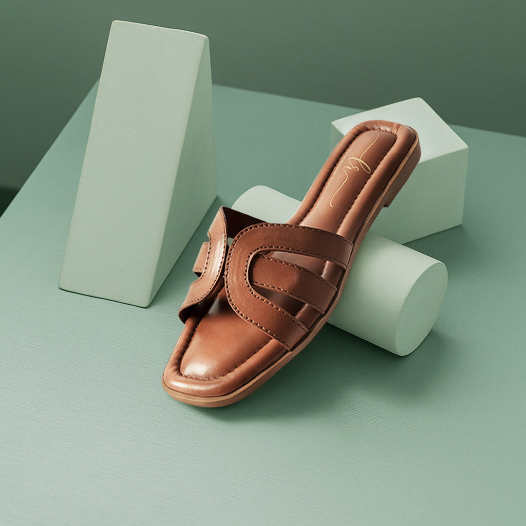 faux leather flat heel slip ons#color_tan