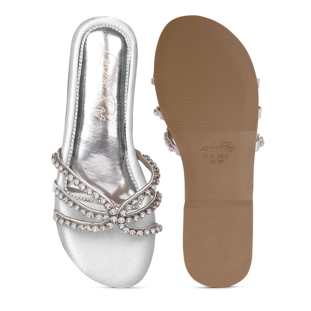 dimante strap flat sandals#color_white