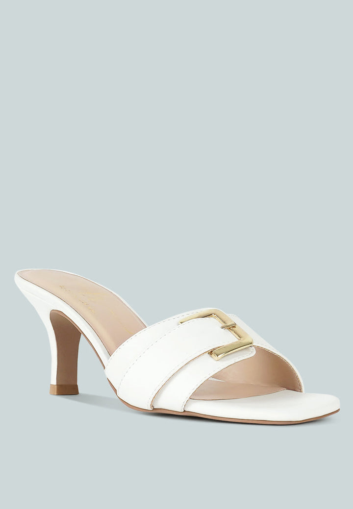 women buckle detail heels#color_white