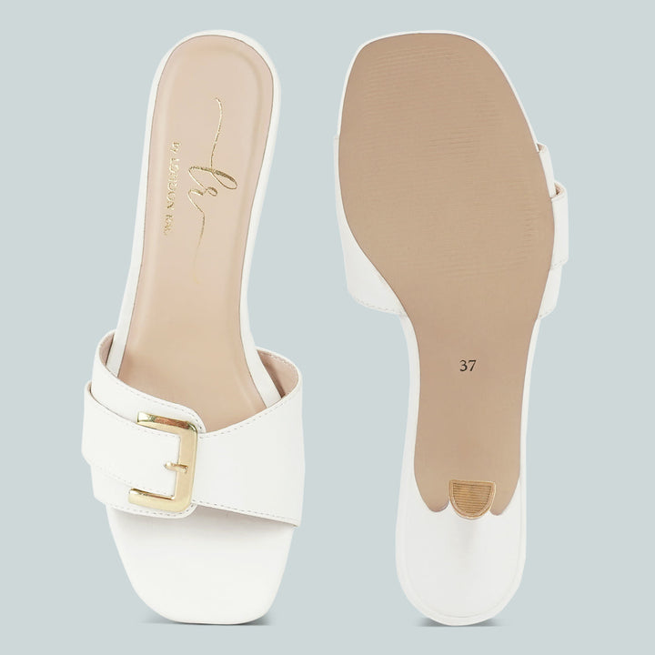 women buckle detail heels#color_white