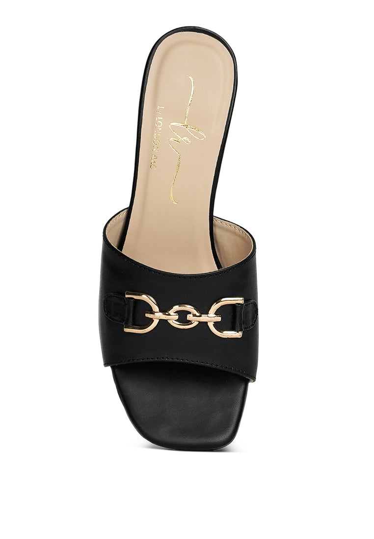 women horsebit detail heels#color_black