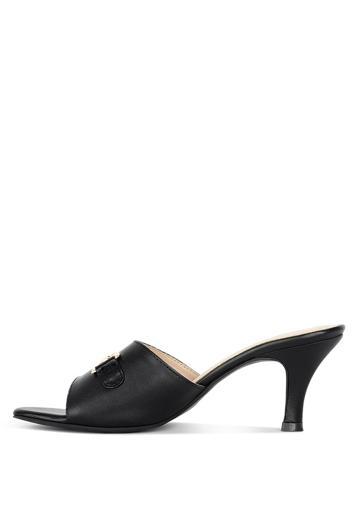 women horsebit detail heels#color_black