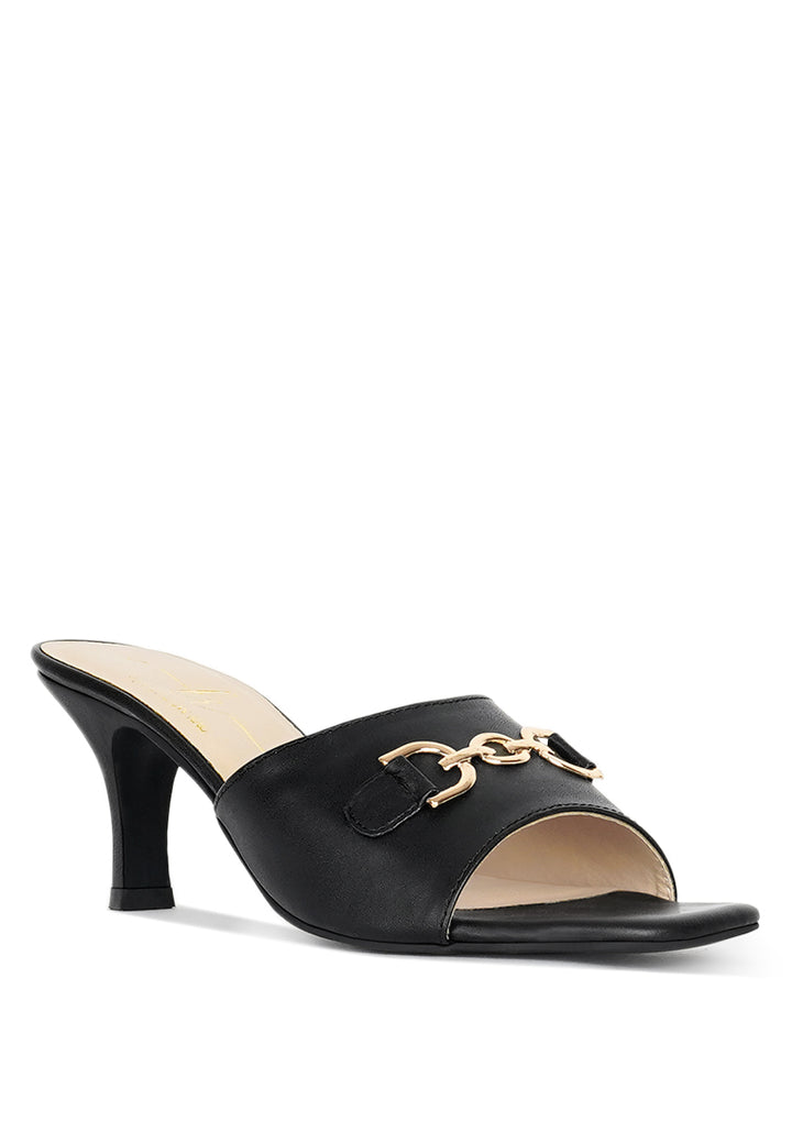 women horsebit detail heels#color_black