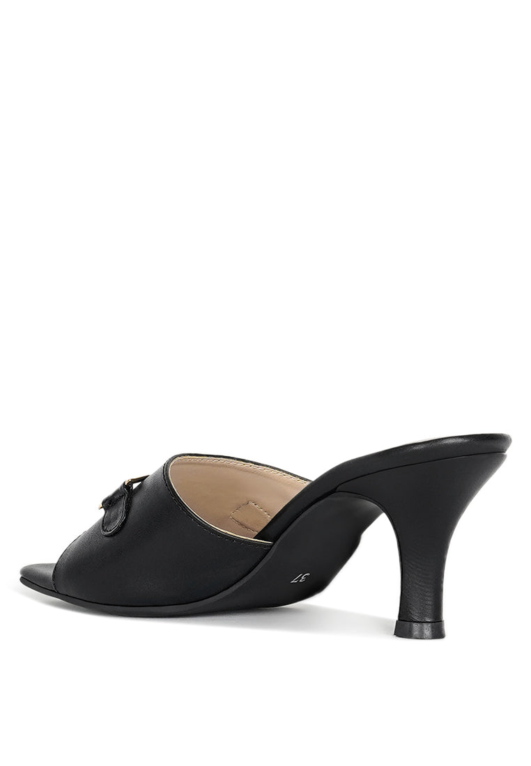 women horsebit detail heels#color_black