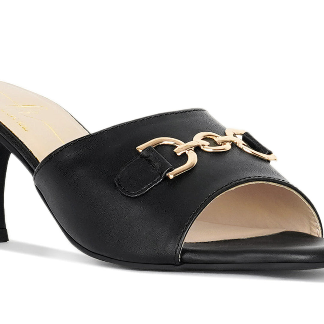 women horsebit detail heels#color_black