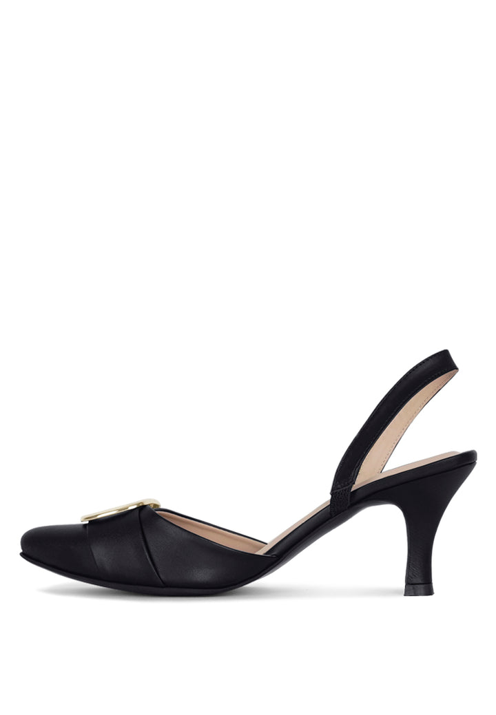 women slingback pointed toe kitten heels#color_silver