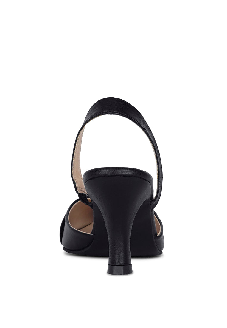 women slingback pointed toe kitten heels#color_silver