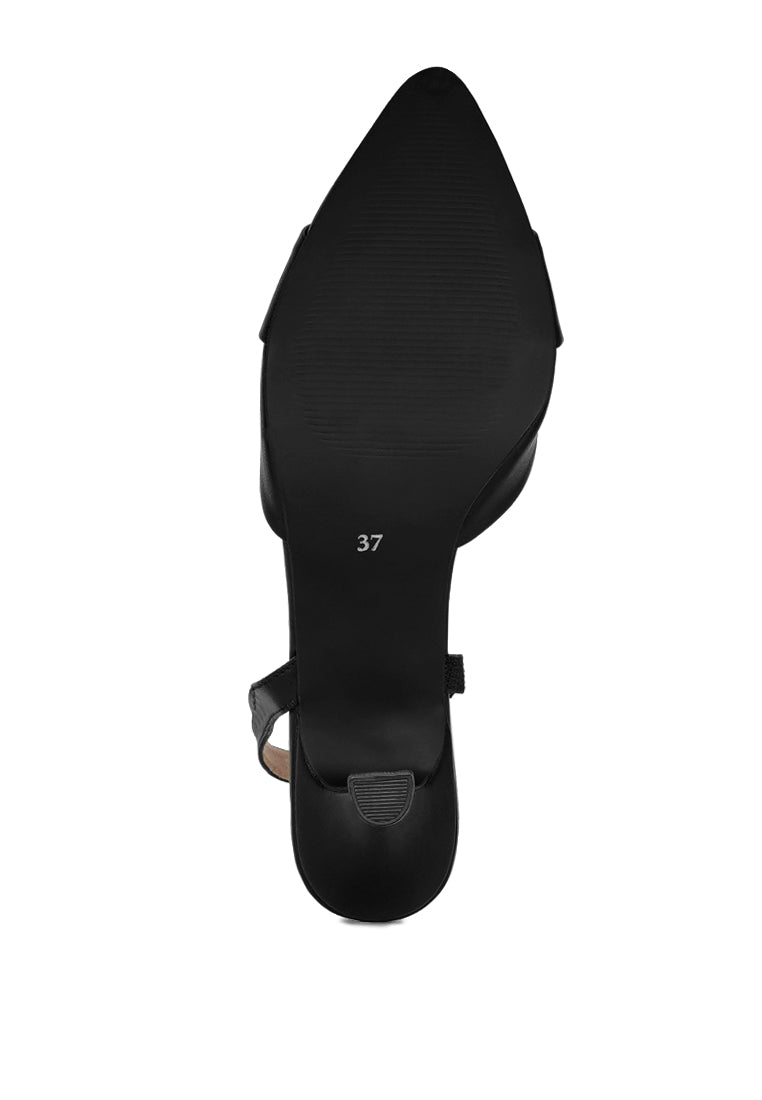 women slingback pointed toe kitten heels#color_silver