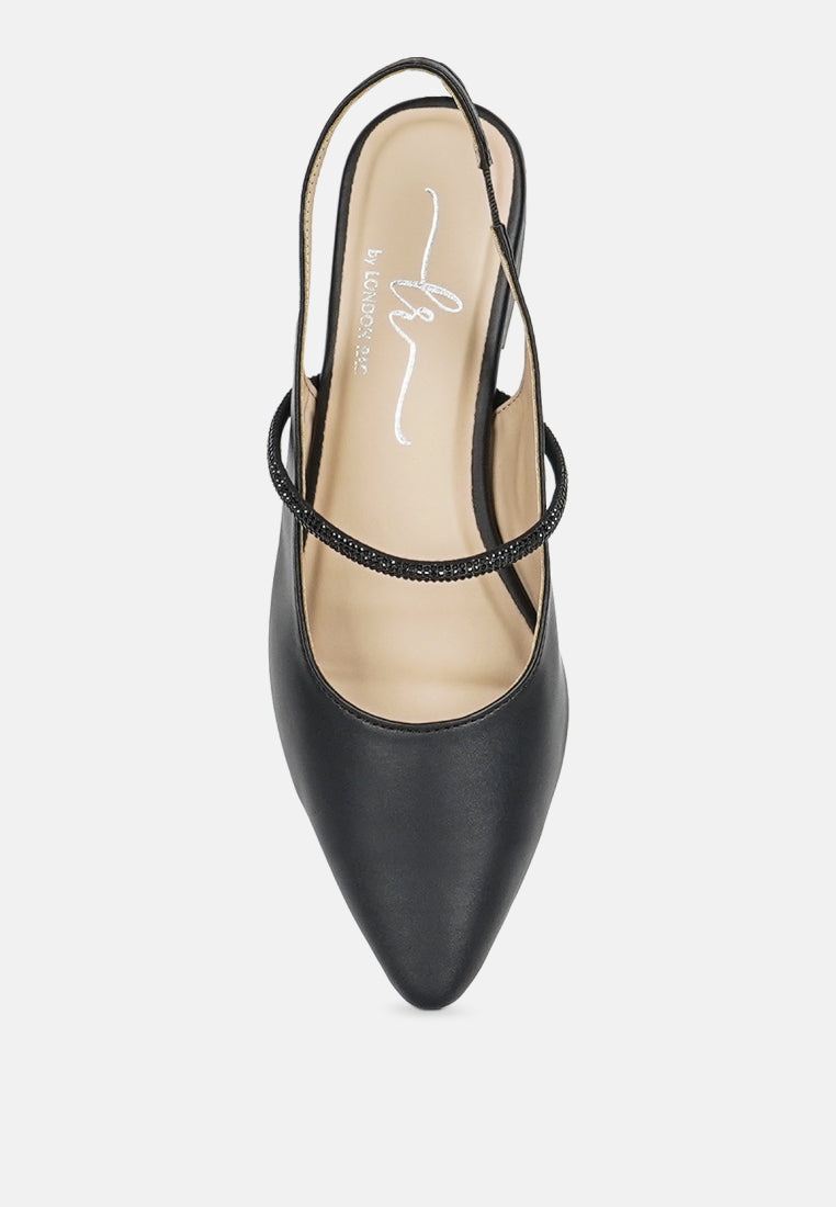 women pointed toe slingback sandals#color_black