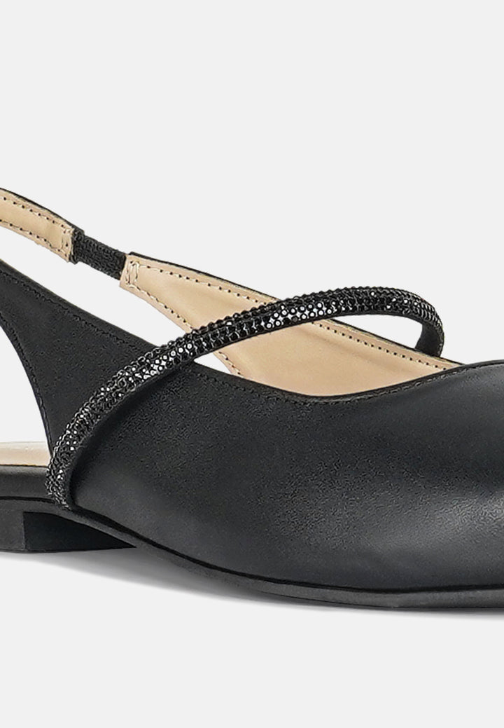 women pointed toe slingback sandals#color_black