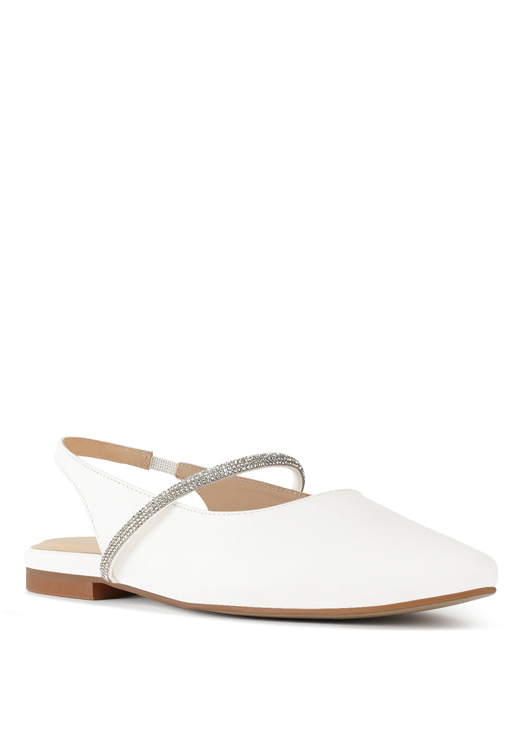 women pointed toe slingback sandals#color_white