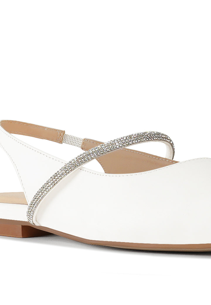 women pointed toe slingback sandals#color_white