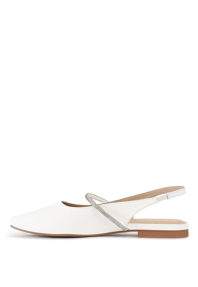 women pointed toe slingback sandals#color_white