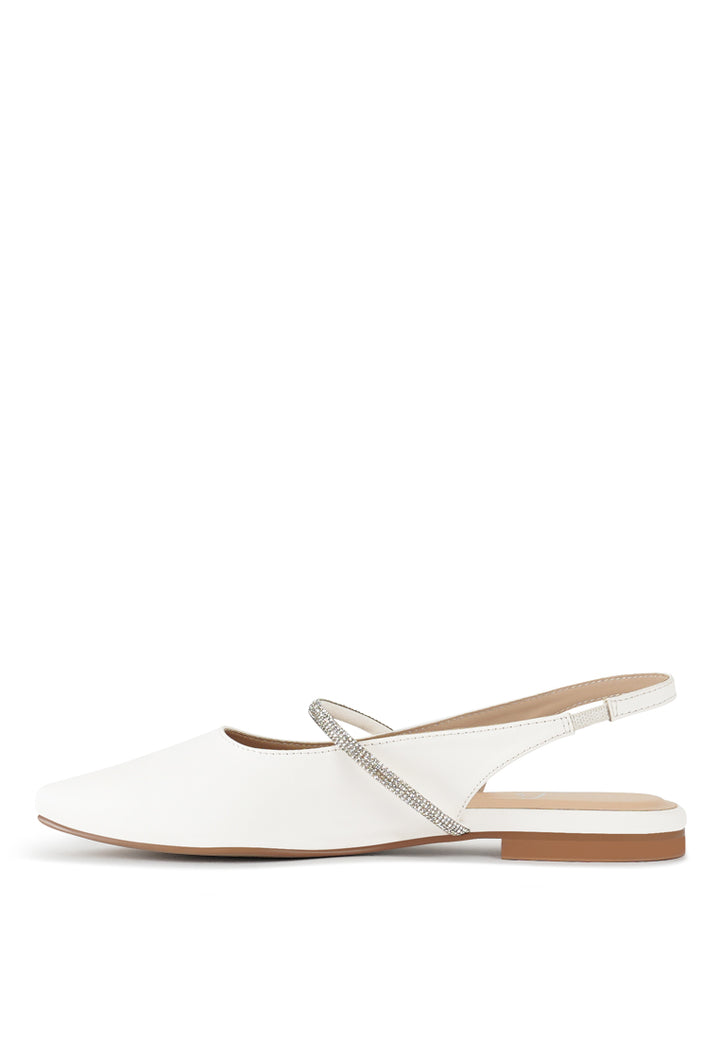 women pointed toe slingback sandals#color_white