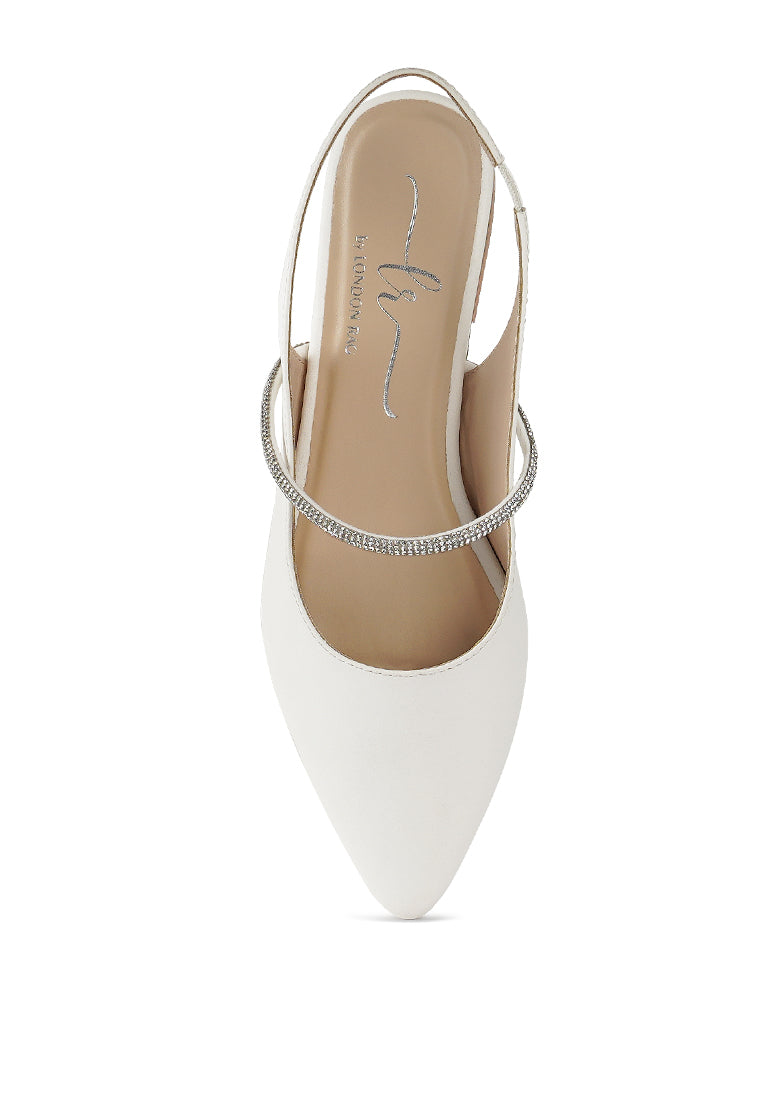 women pointed toe slingback sandals#color_white