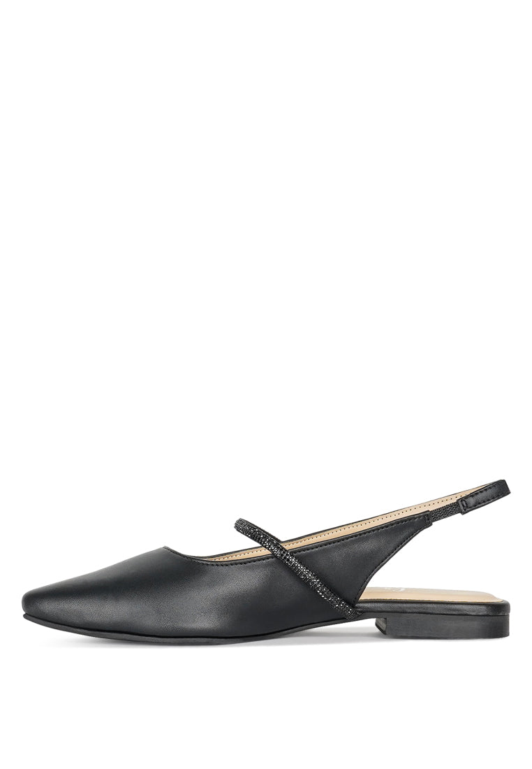 women pointed toe slingback sandals#color_black