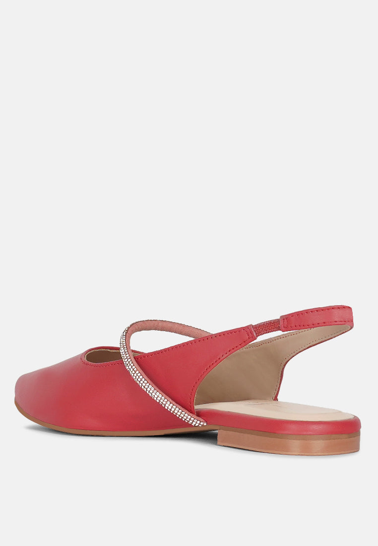 women pointed toe slingback sandals#color_red