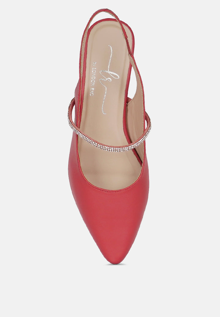 women pointed toe slingback sandals#color_red