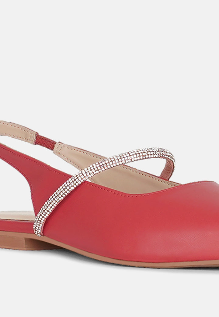 women pointed toe slingback sandals#color_red