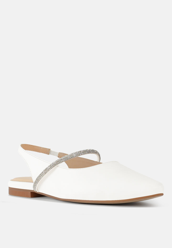 women pointed toe slingback sandals#color_white