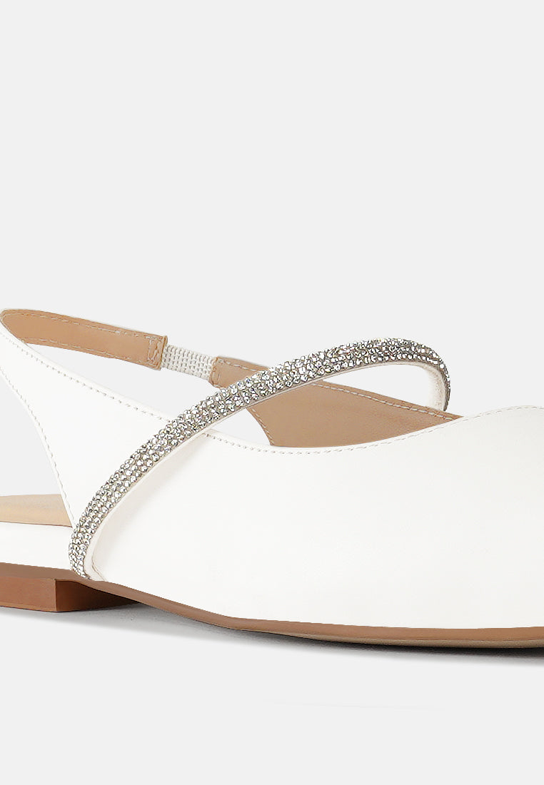 women pointed toe slingback sandals#color_white