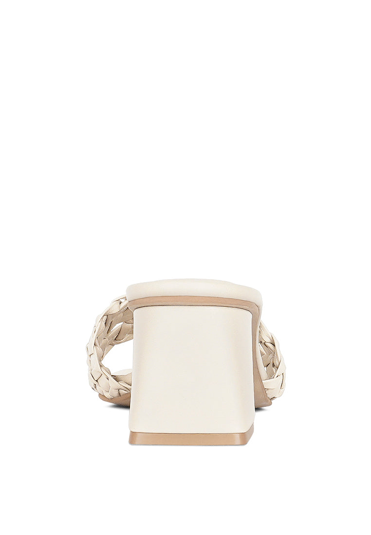 woven strap detail slip-on sandals#color_black