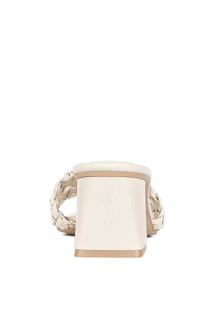 woven strap detail slip-on sandals#color_black