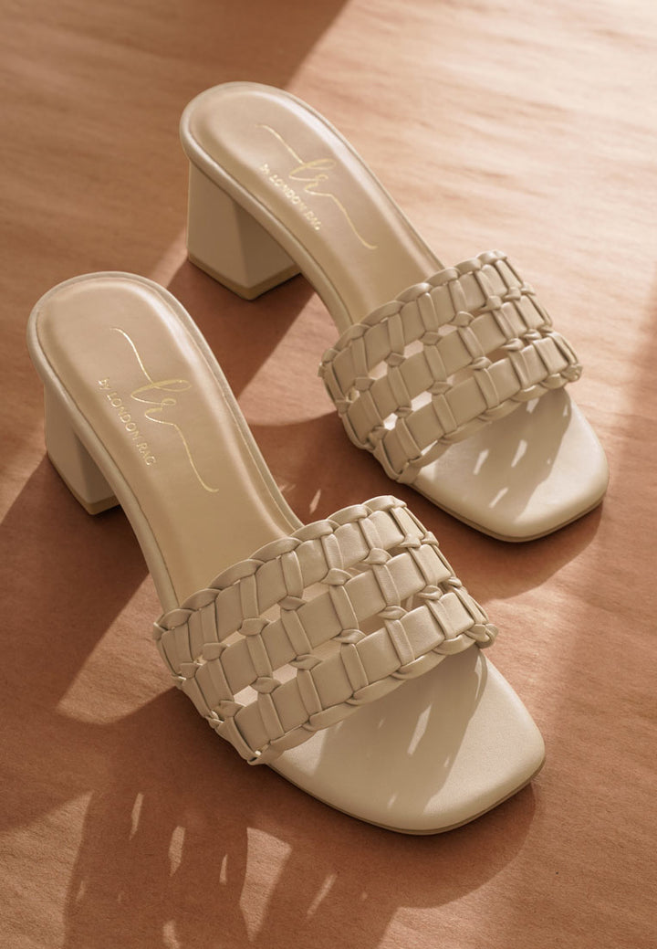 women strap detail slip-on sandals#color_beige