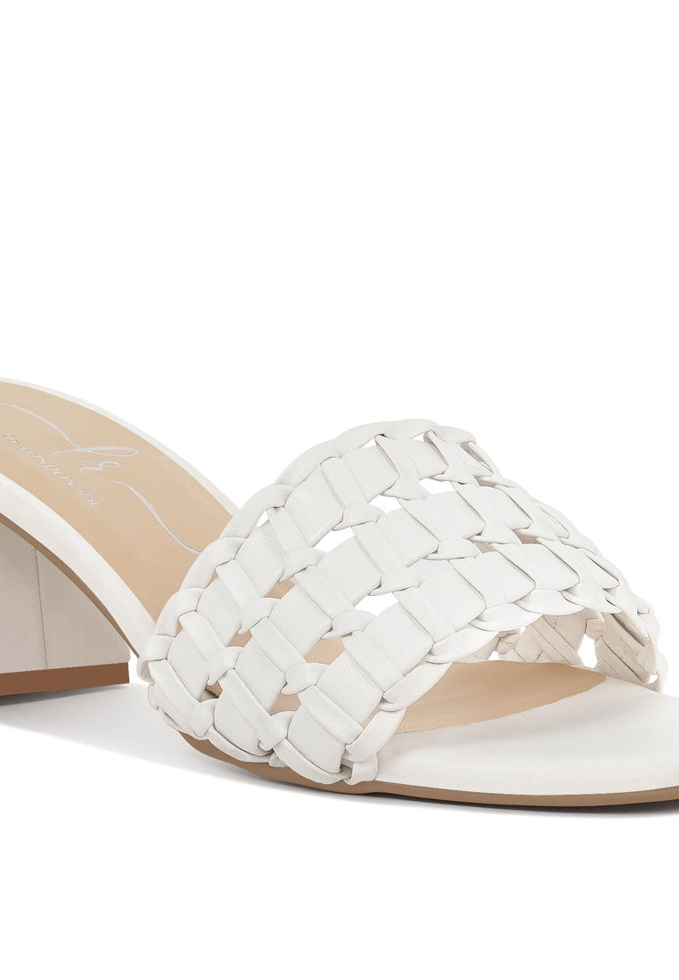 Woven Strap Detail Slip-On Sandals