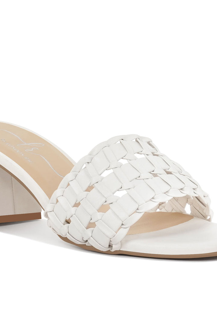 Woven Strap Detail Slip-On Sandals